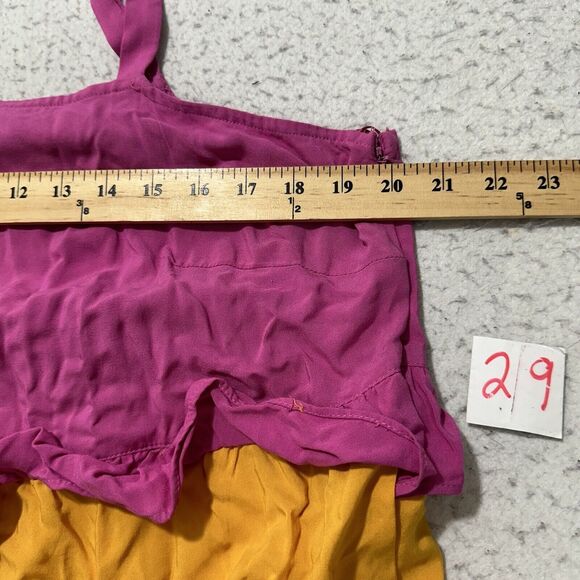 Ivy Street Women's Plus Size 1X Pink Colorful Tiered Maxi Sundress Sleeveless - Picture 9 of 16